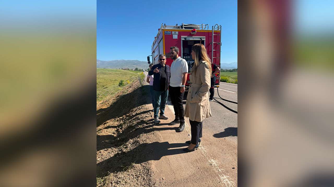 Bayburt’ta devrilen tanker bölgesinde çevre incelemesi