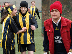 Bayan futbol takımı 'bere' taktı