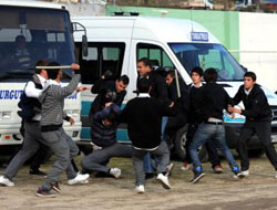 Lise maçında büyük kavga