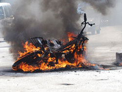 Trabzon'da motosiklet yandı!