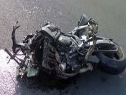 Motosiklet feci kaza yaptı!