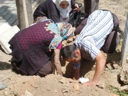 Kesilen kolunu gömdü!