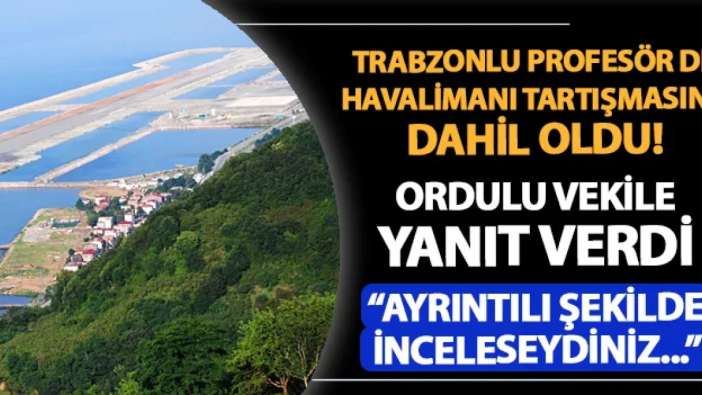 Trabzonlu profesör de tartışmaya dahil oldu! Ordulu vekile havalimanı yanıtı: "Ayrıntılı incelemiş olsaydınız..."