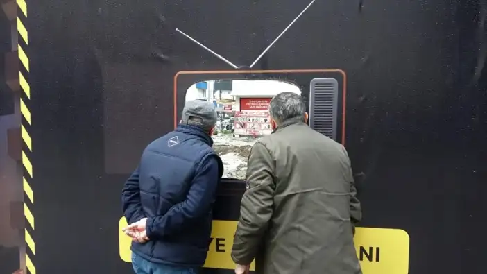 Ordu’da şantiyeye “televizyonlu izleme alanı” kuruldu