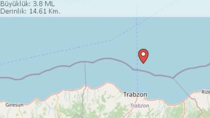 Trabzon'da deprem! Şiddetli şekilde hissedildi