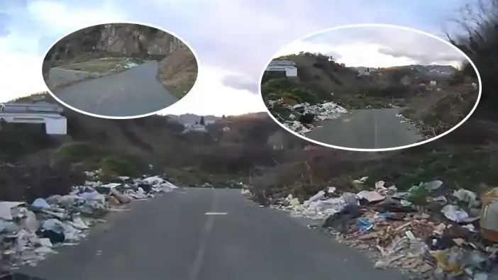 Trabzon’da açılamayan tünel bölgesi hafriyat doldu