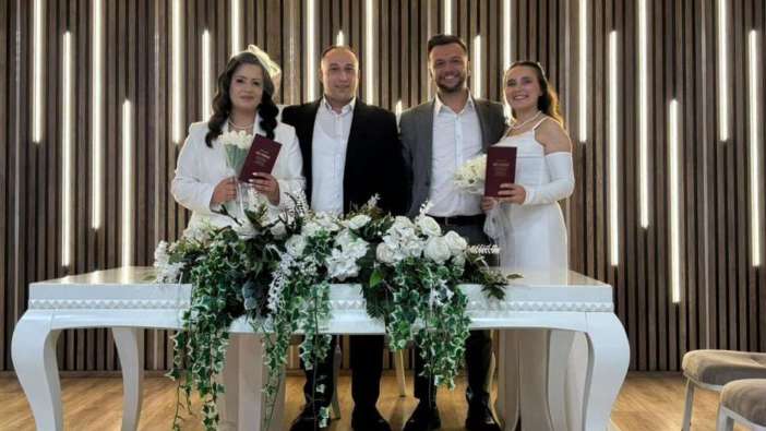 Ordu’da çocukluk arkadaşları aynı gün dünyaevine girdi