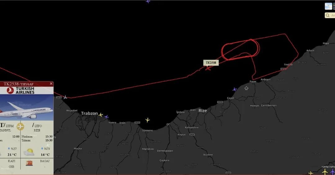 Rize'de şiddetli yağış hava ulaşımını vurdu