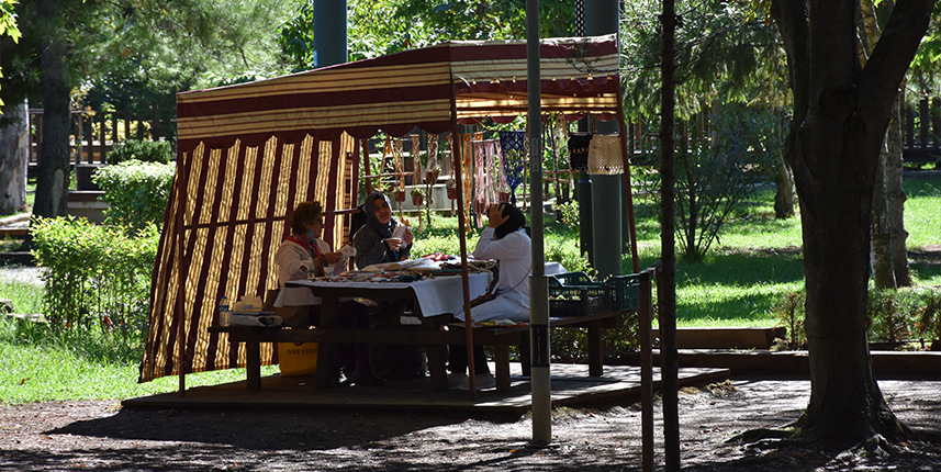 Trabzon'da kadınlar, evlerinde ürettikleri çeşitli ürünleri "Mor Pazar"da tüketiciyle buluşturdu