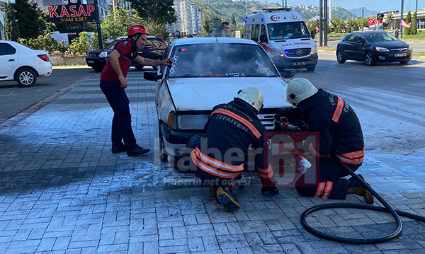 Trabzon’da korku dolu anlar! Araçtan dumanlar yükseldi