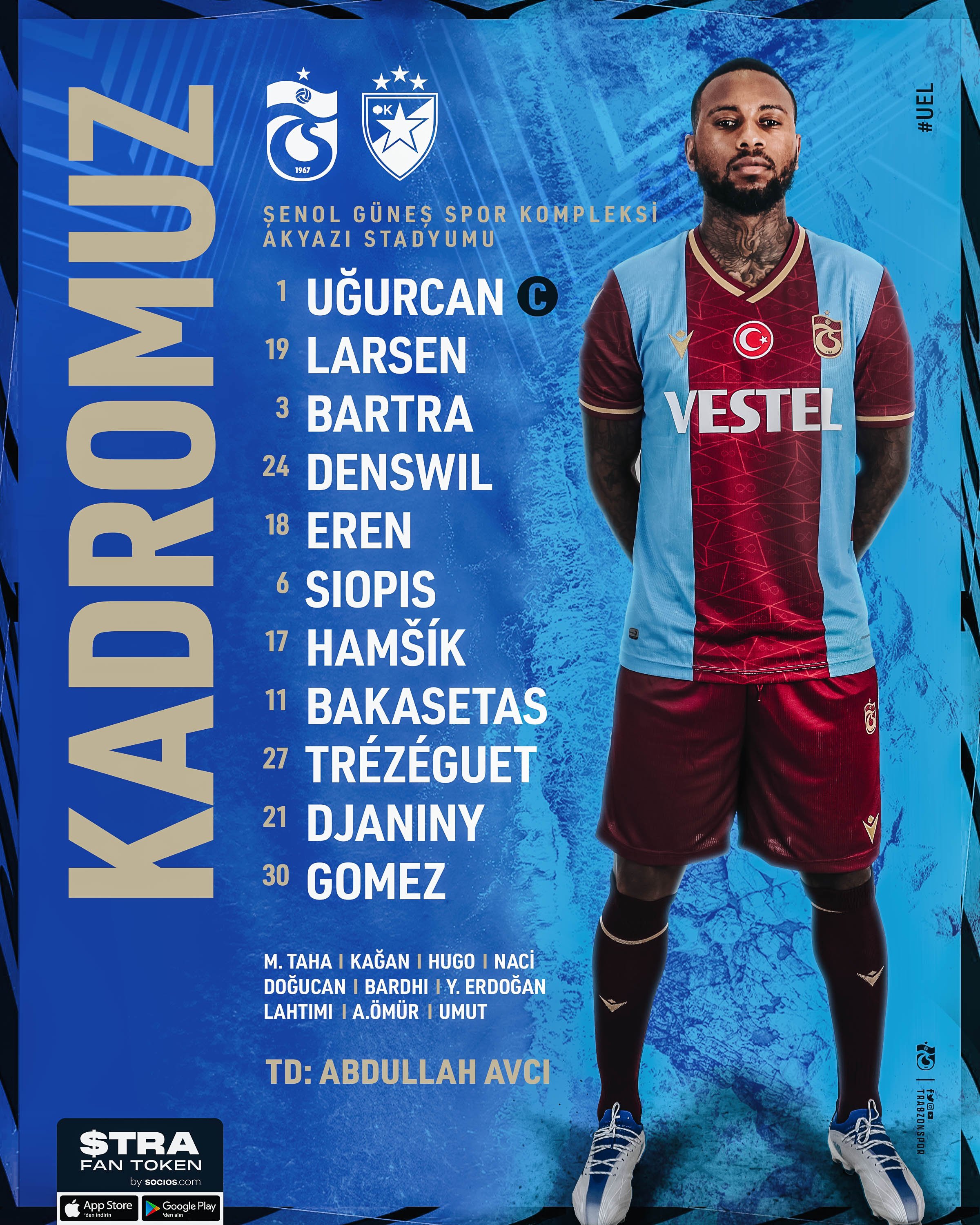 Trabzonspor’un Kızılyıldız maçı ilk 11’i belli oldu!