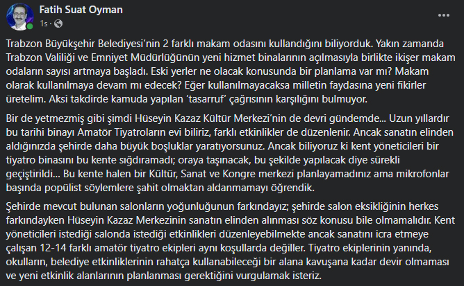 Fatih Suat Oyman’dan önemli tespit! “İkişer makam odaların sayısı artmaya başladı”