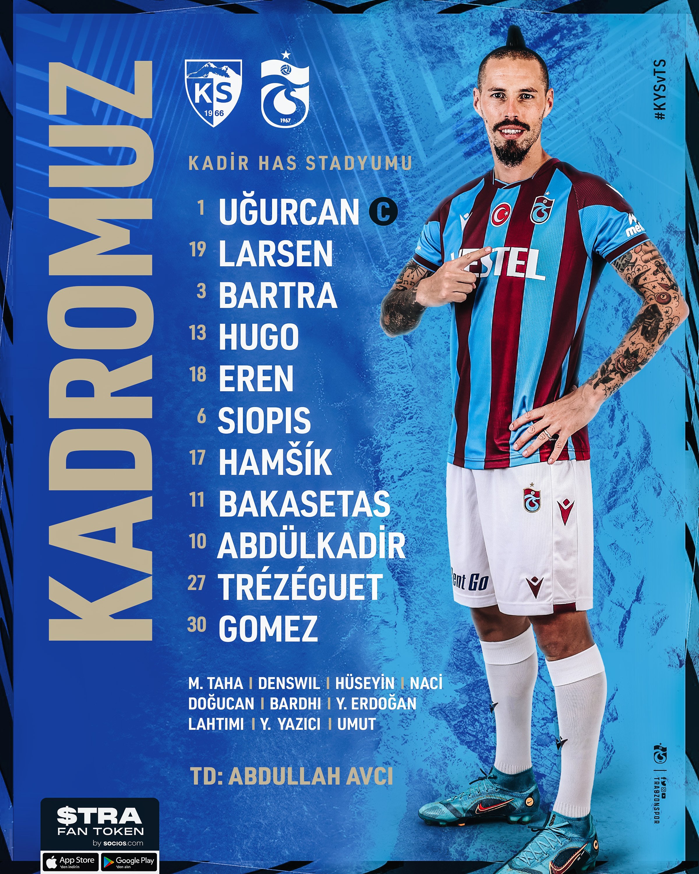 Trabzonspor’un Kayserispor maçı ilk 11’i belli oldu!