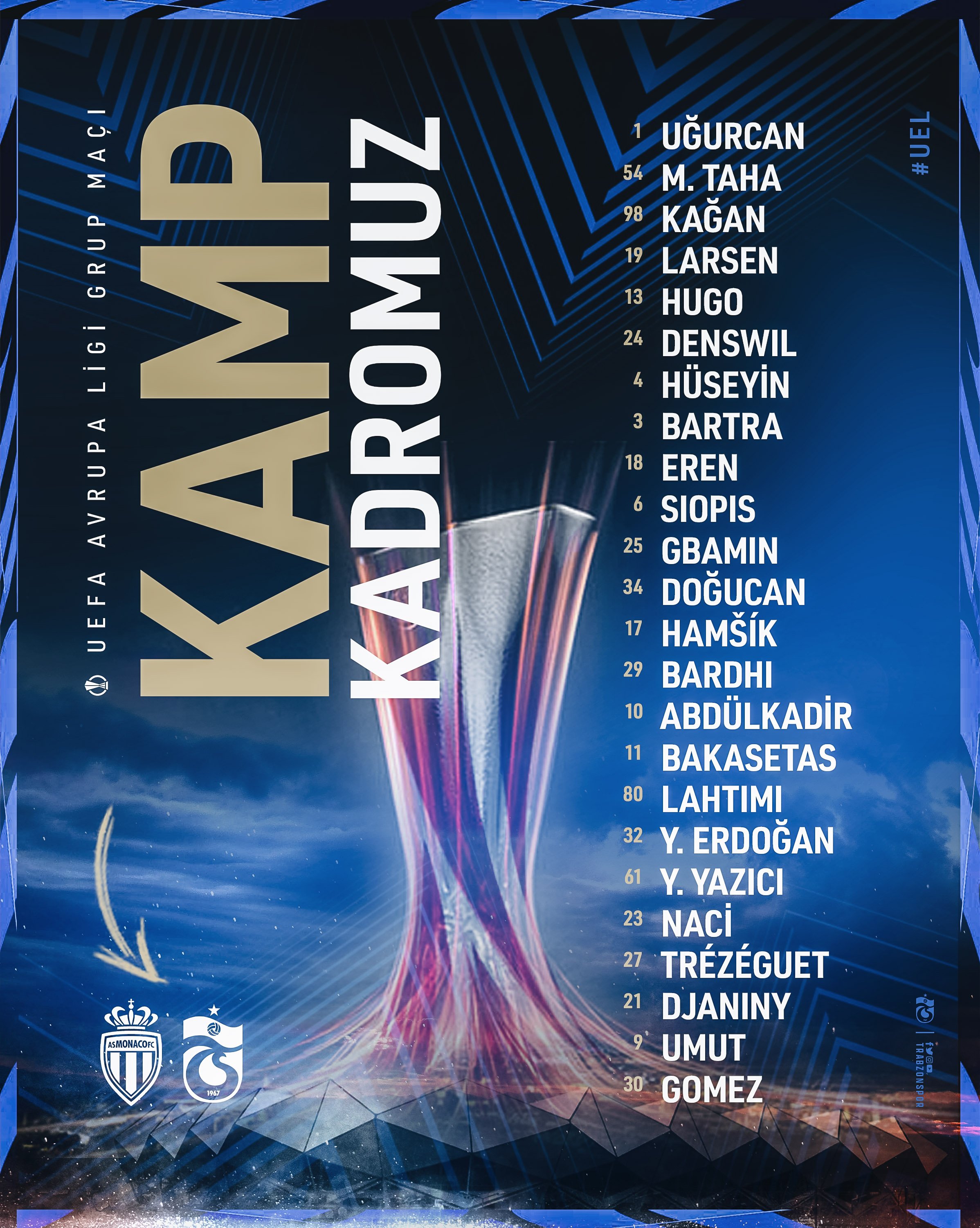 Trabzonspor'un Monaco kadrosu belli oldu!