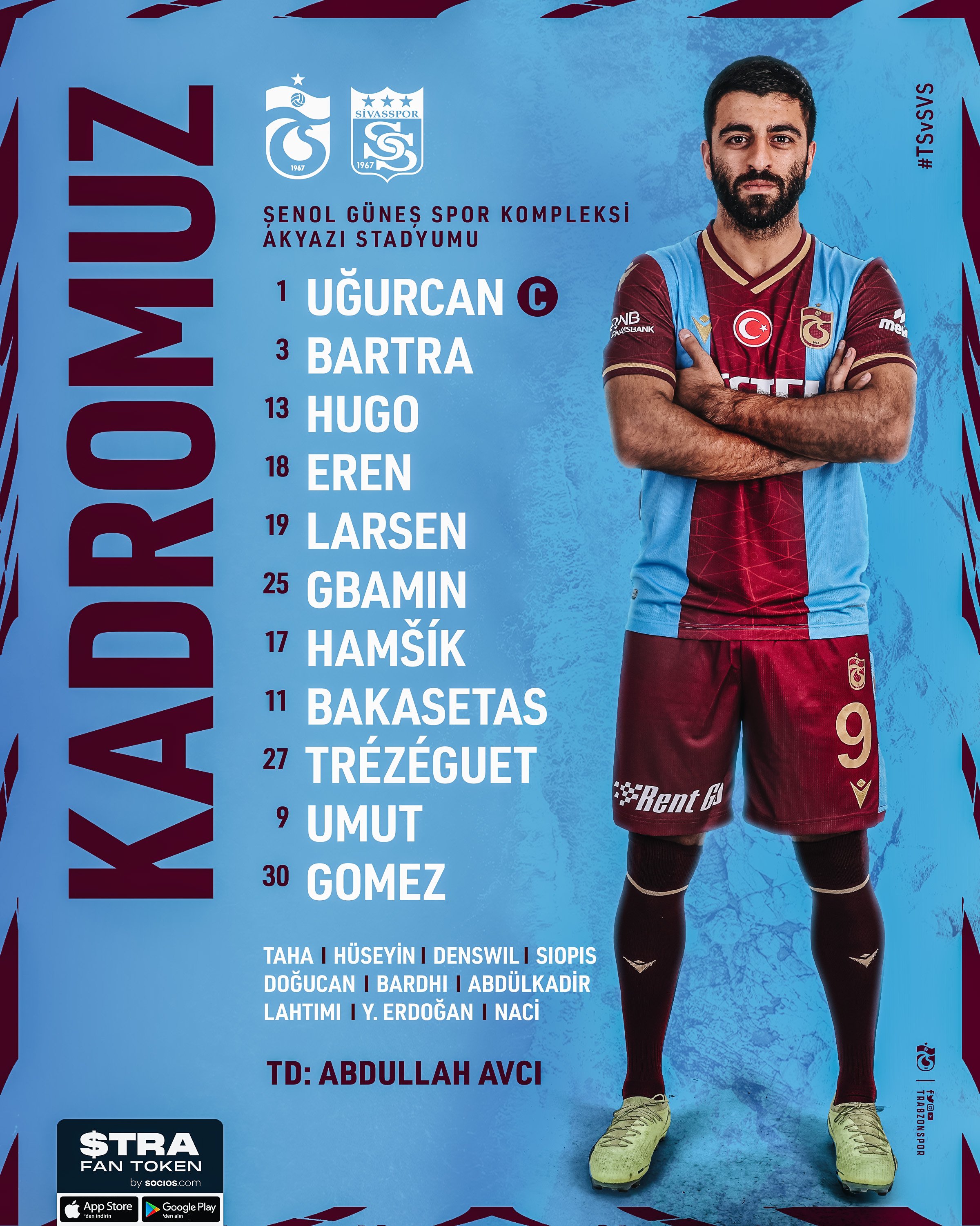Trabzonspor-Sivasspor maçı ilk 11'leri belli oldu