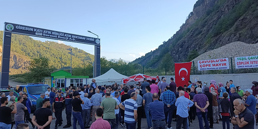 Giresun'da çöp tesisinin kapatılma kararının uygulanması için nöbet tutuldu