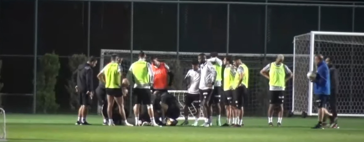 Trabzonspor antrenmanında korkutan anlar! Herkes başına toplandı