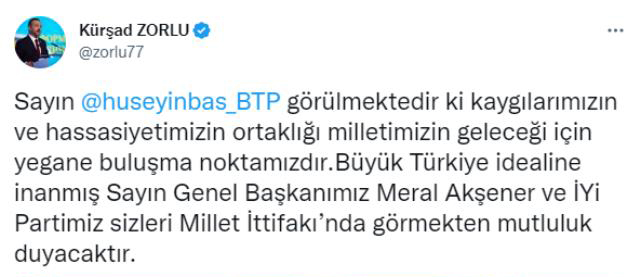 ´Trabzonlu Genel Başkan Hüseyin Baş'a Millet İttifak'ı yanıtı