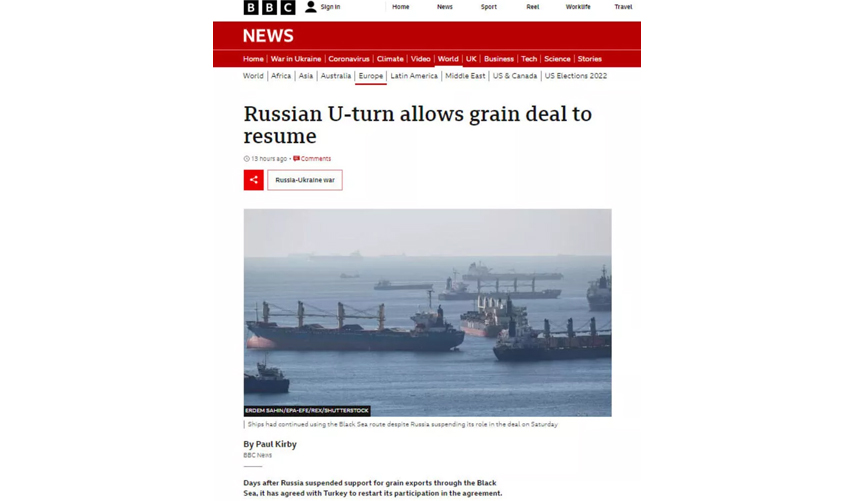 Tahıl krizini Türkiye çözdü! Dünya basınında böyle yer aldı