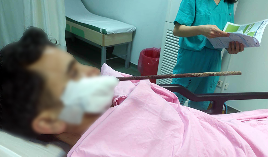 Giresun'da inşaattan düşen işçinin yüzüne demir saplandı