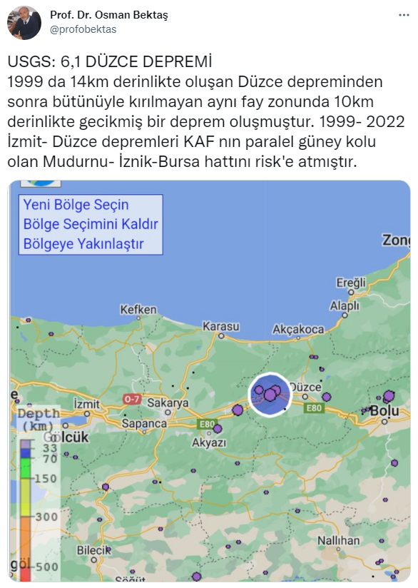 Prof. Dr. Osman Bektaş Düzce depremini değerlendirdi! "Gecikmiş bir deprem!"