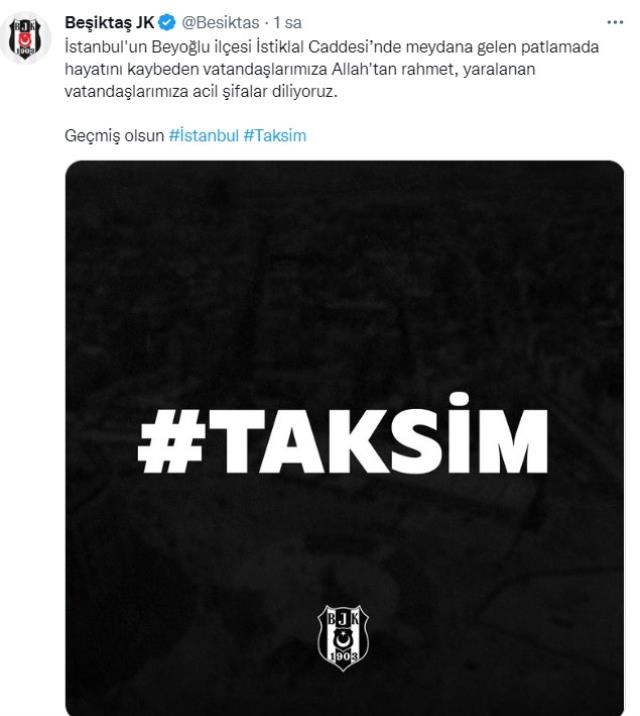 İstanbul'daki patlama sonrası spor camiasından geçmiş olsun mesajları