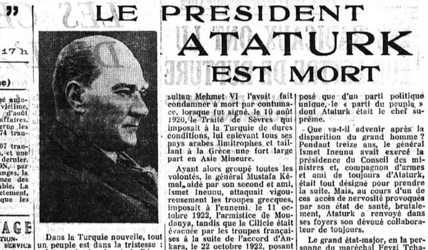 10 Kasım 1938'de dünya gazeteleri manşetleri