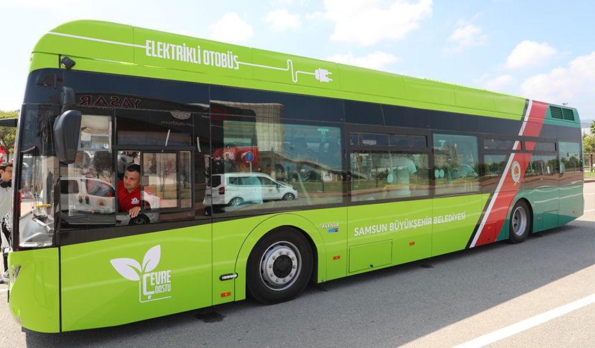 Samsun'da elektrikli otobüslerin kullanımıyla yakıttan 884 bin lira tasarruf sağlandı