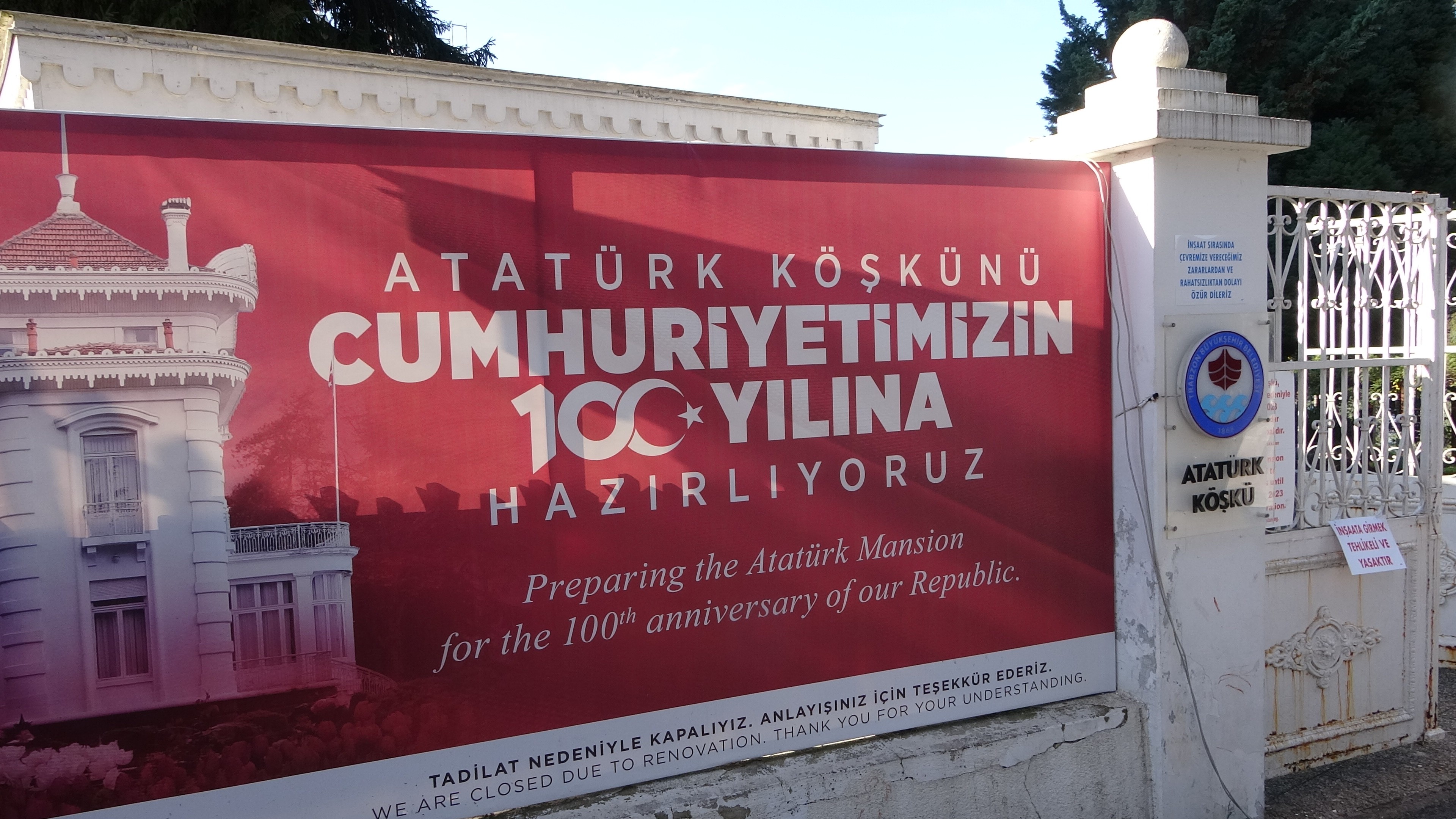 Trabzon'da Atatürk Köşkü restorasyonu hız kesmeden devam ediyor