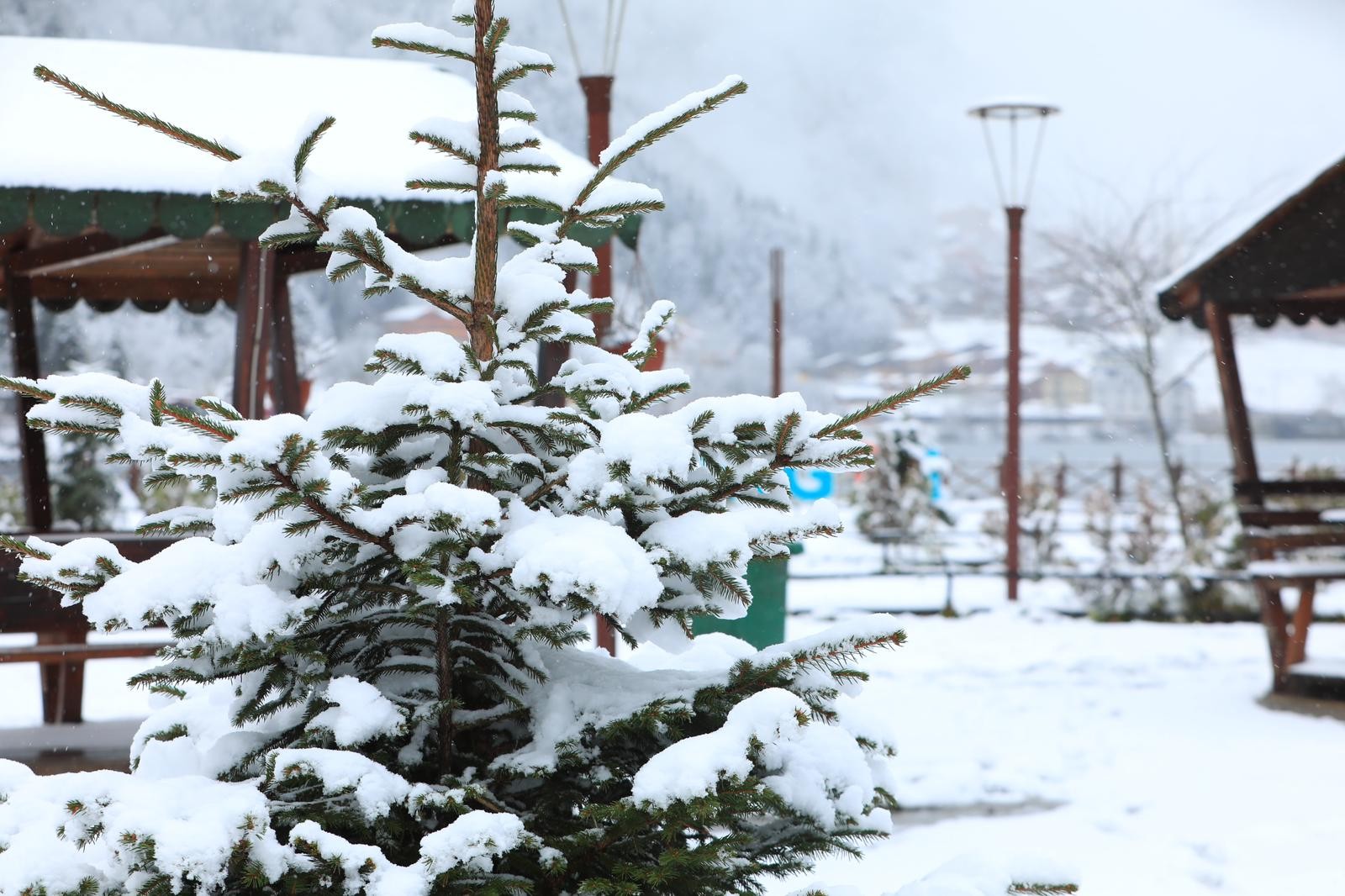 Uzungöl beyaza büründü! İşte o görüntüler