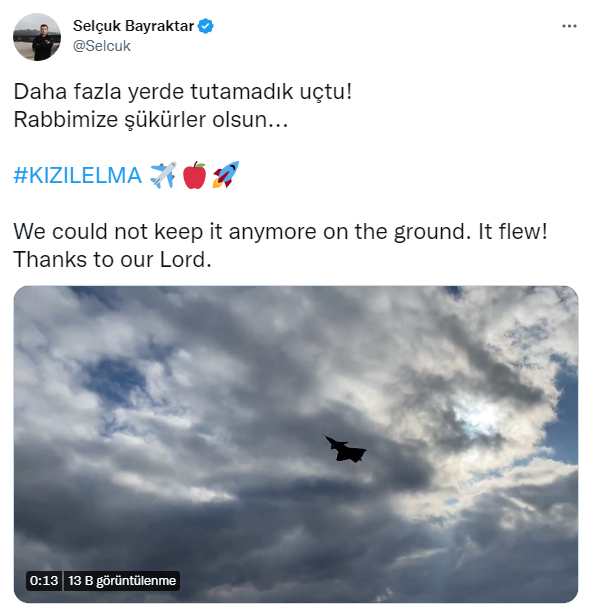 Bayraktar Kızılelma ilk uçuşunu gerçekleştirdi