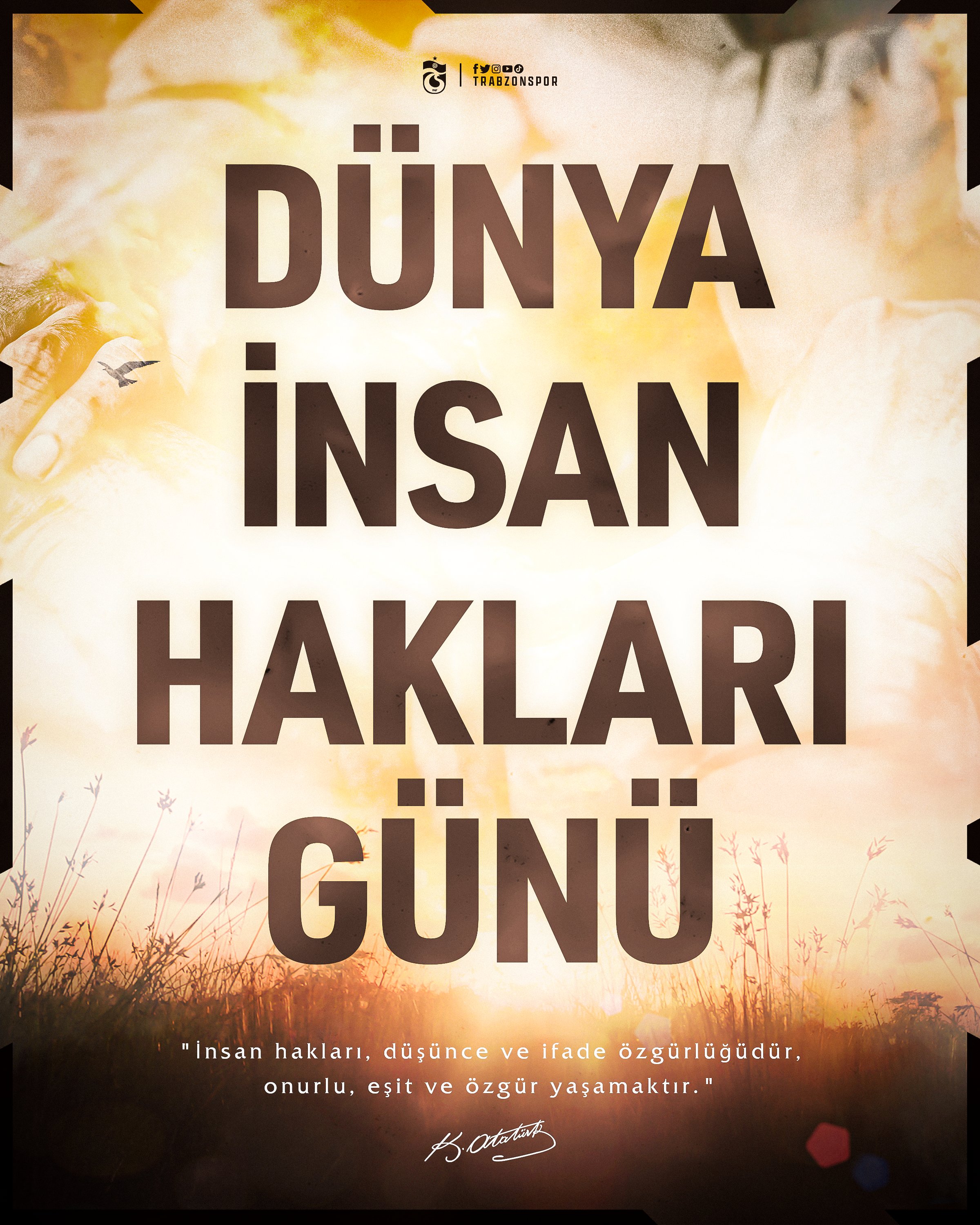 Trabzonspor'dan Dünya İnsan Hakları Günü paylaşımı