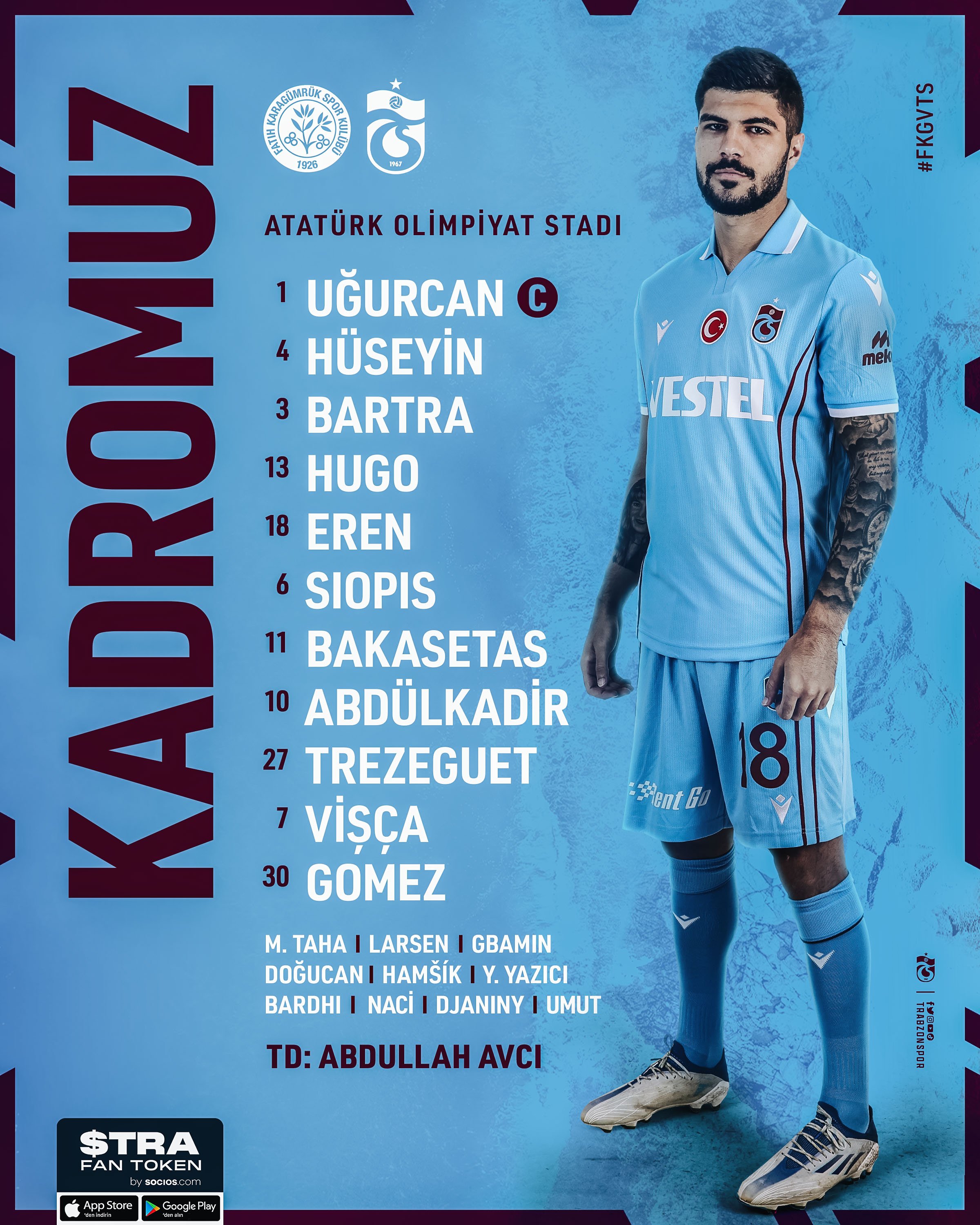 Trabzonspor’un Karagümrük maçı ilk 11’i belli oldu!