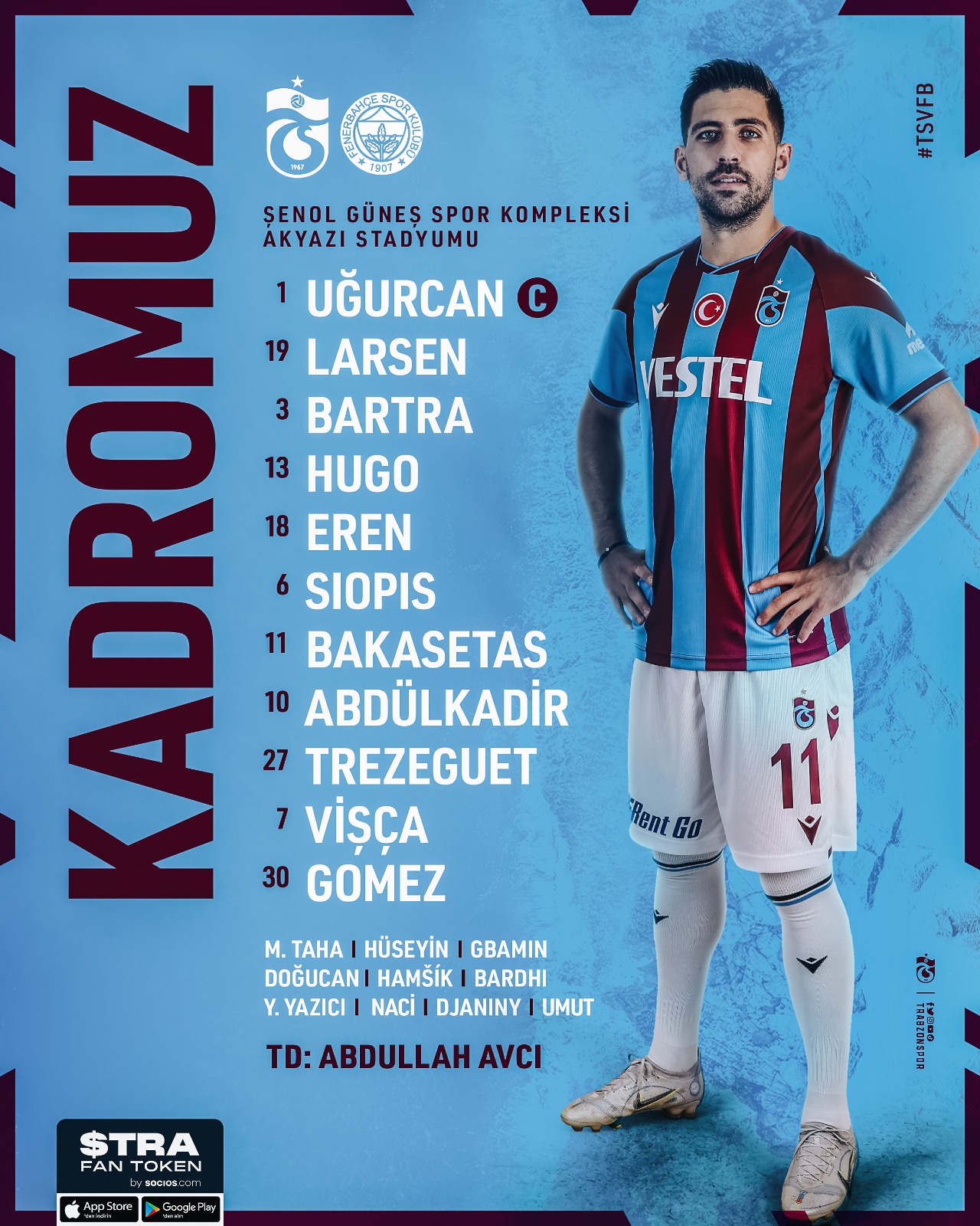 Trabzonspor'un Fenerbahçe maçı ilk 11'i belli oldu!