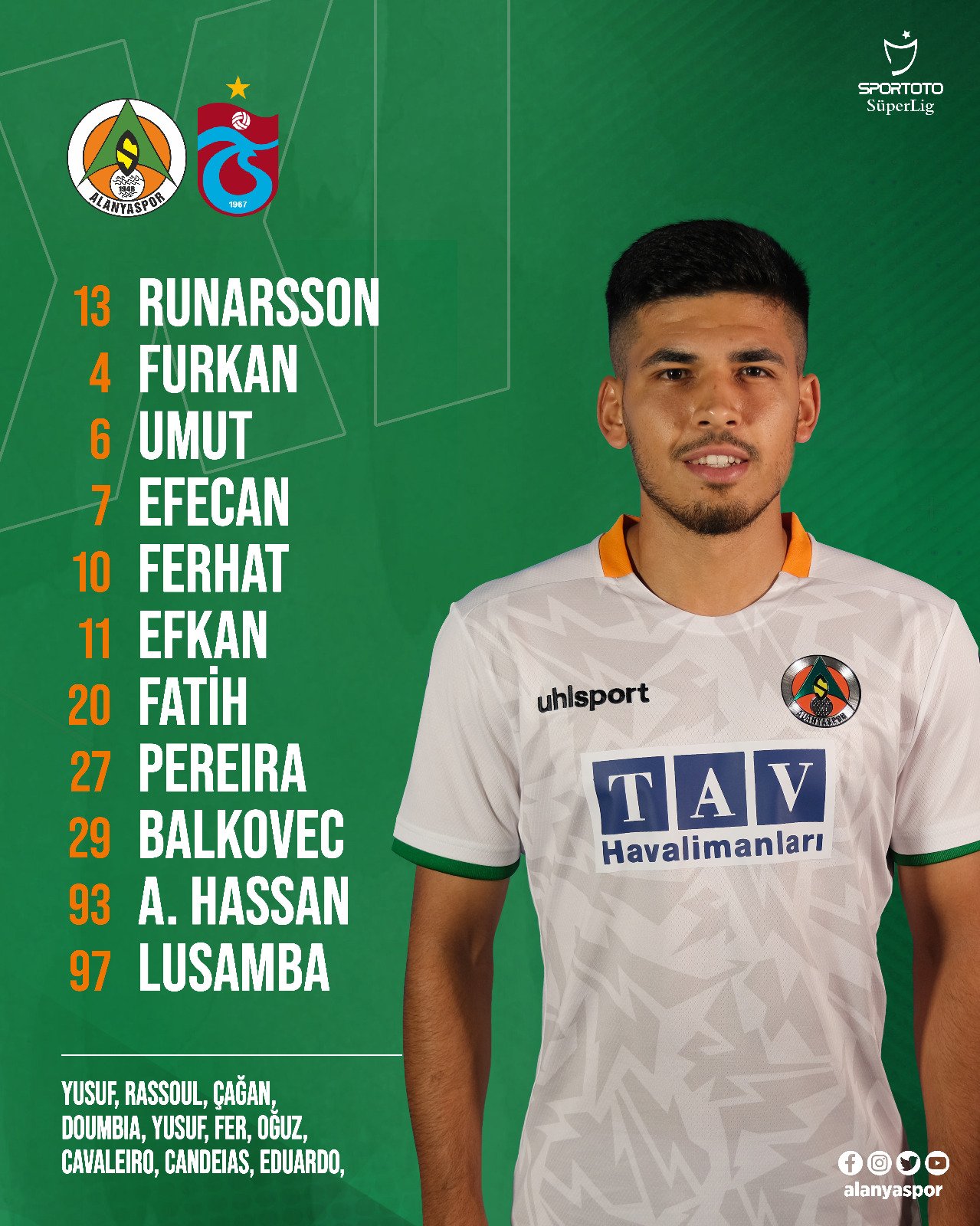 Trabzonspor’un Alanyaspor maçı ilk 11’i belli oldu!