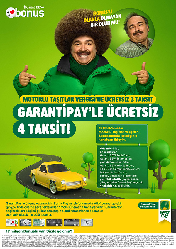 Bonus ile ücretsiz 3 taksitle MTV Ödeme Fırsatı