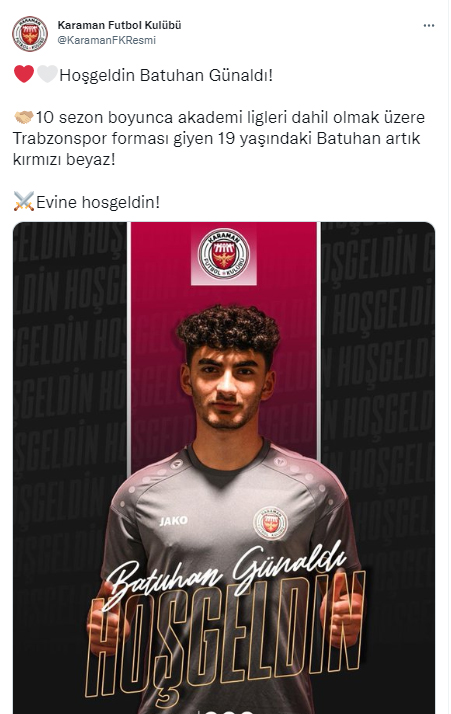 Trabzonspor’un genç yeteneği Batuhan Günaldı imzayı attı