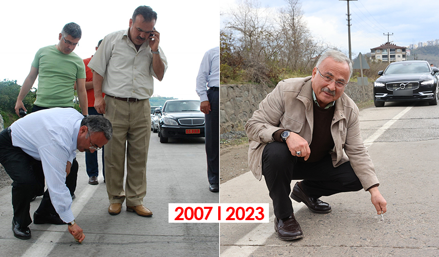 Ordu'da 15 yıl önce 'test amaçlı' döşenen borlu asfalt yol hala bozulmadı
