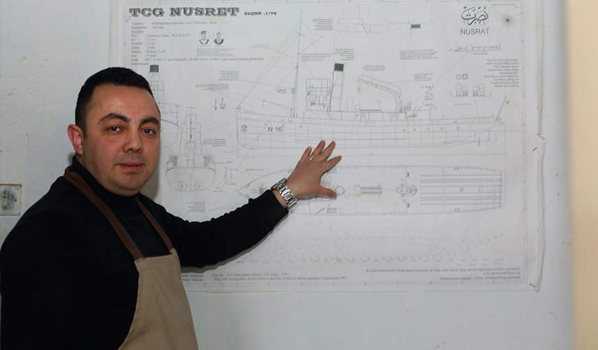 Samsun'da Bandırma Vapuru'nun 40 kat küçük hali yapılıyor