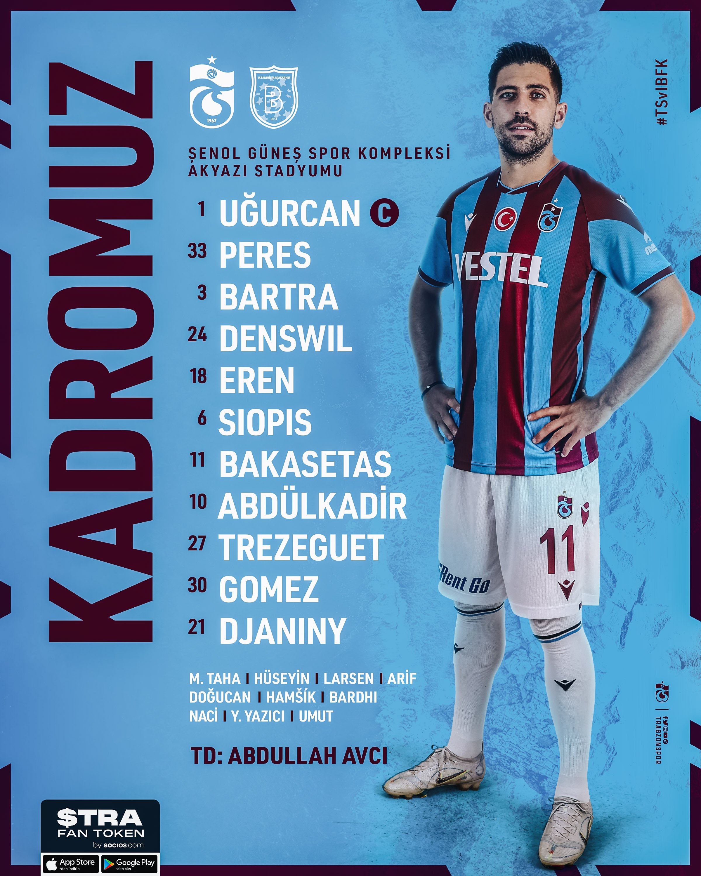 Trabzonspor'un Başakşehir maçı ilk 11'i belli oldu!