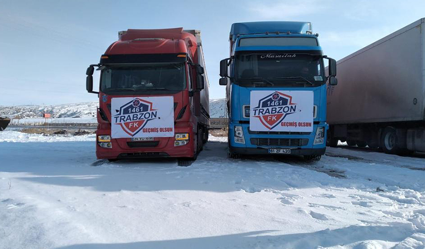 1461 Trabzon FK’dan deprem bölgesine 5 tır yardım