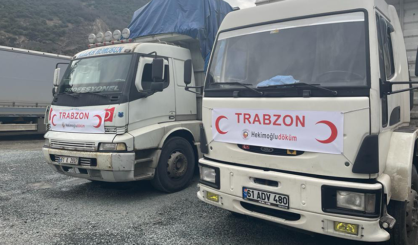 1461 Trabzon FK’dan deprem bölgesine 5 tır yardım