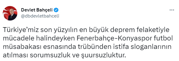 Maçlardaki “Hükümet İstifa” tezahüratlarına Bahçeli’den sert çıkış! “Seyircisiz oynansın”