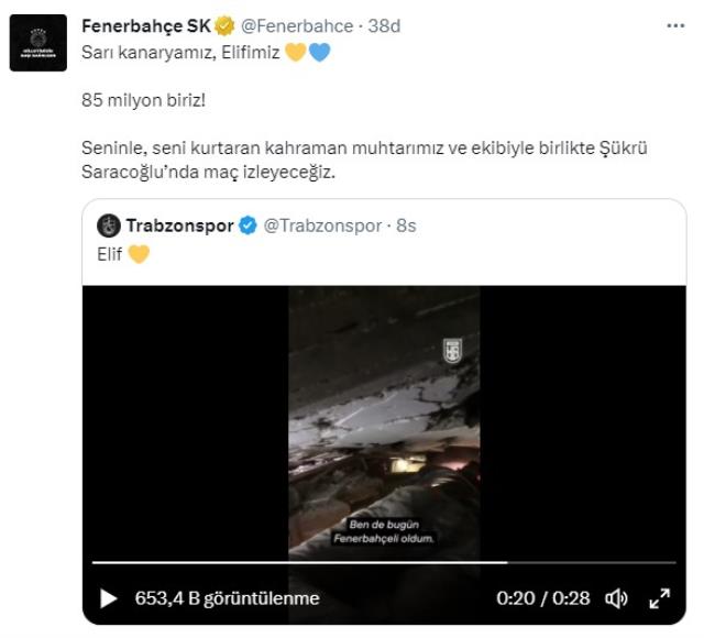 Enkazdaki Fenerbahçeli minik Elif ile Trabzonlu kurtarma ekibinin diyaloğu gözleri doldurdu