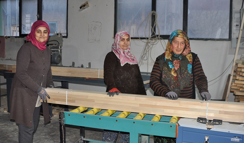 Artvin'de kadınların ellerinden geçen keresteler ihraç ediliyor