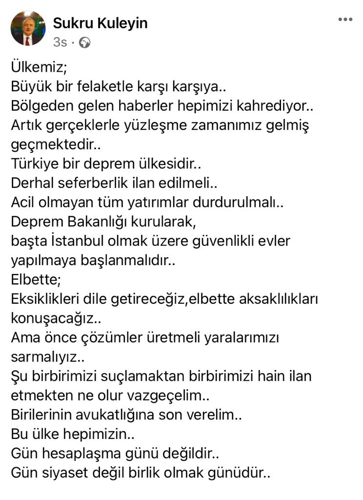 Şükrü Kuleyin: “Derhal seferberlik ilan edilmeli”