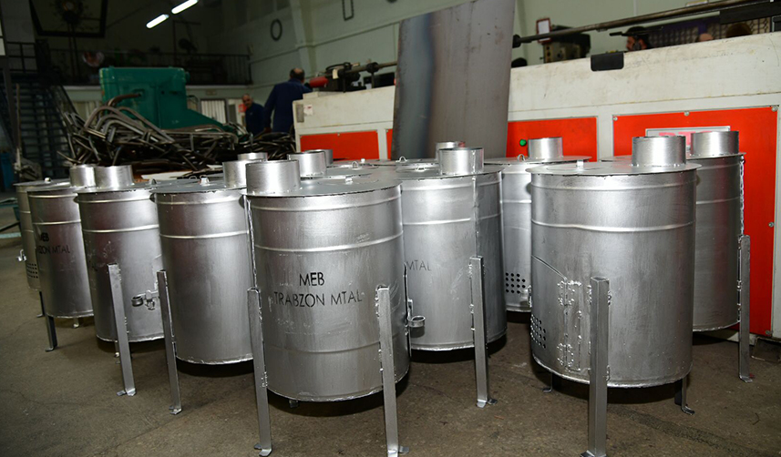 Trabzon’da MTAL’den afet bölgesi için soba üretimi