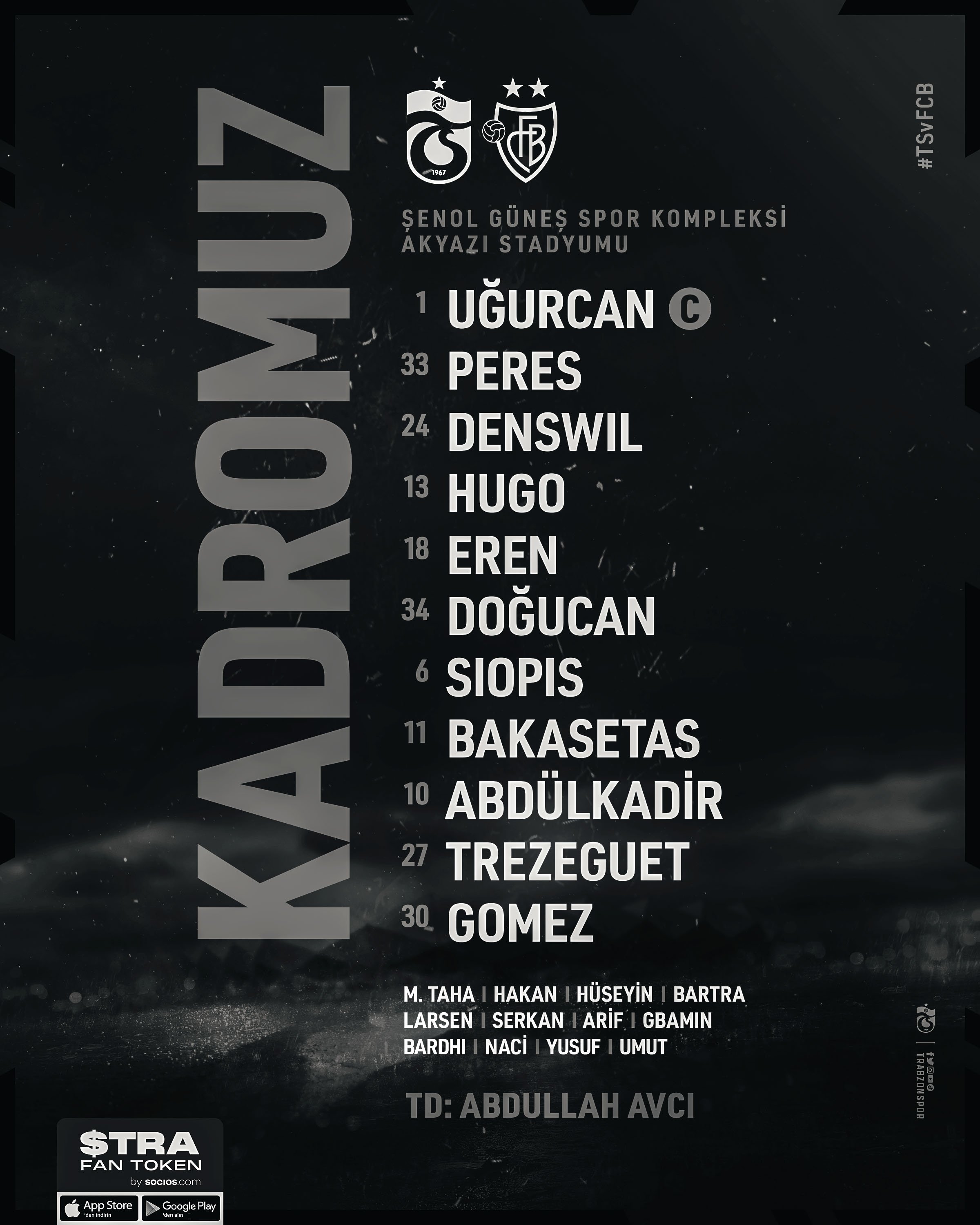 Trabzonspor'un Basel maçı ilk 11'i belli oldu!