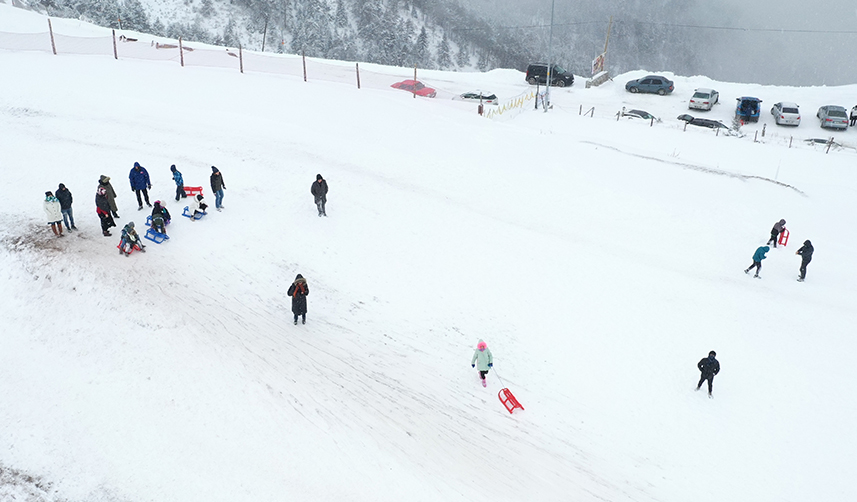 Zigana Dağı'nda kar ve sis etkisini gösterdi