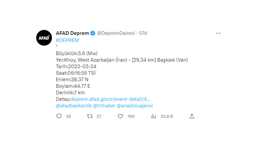  İran'da 5.6 büyüklüğünde deprem!